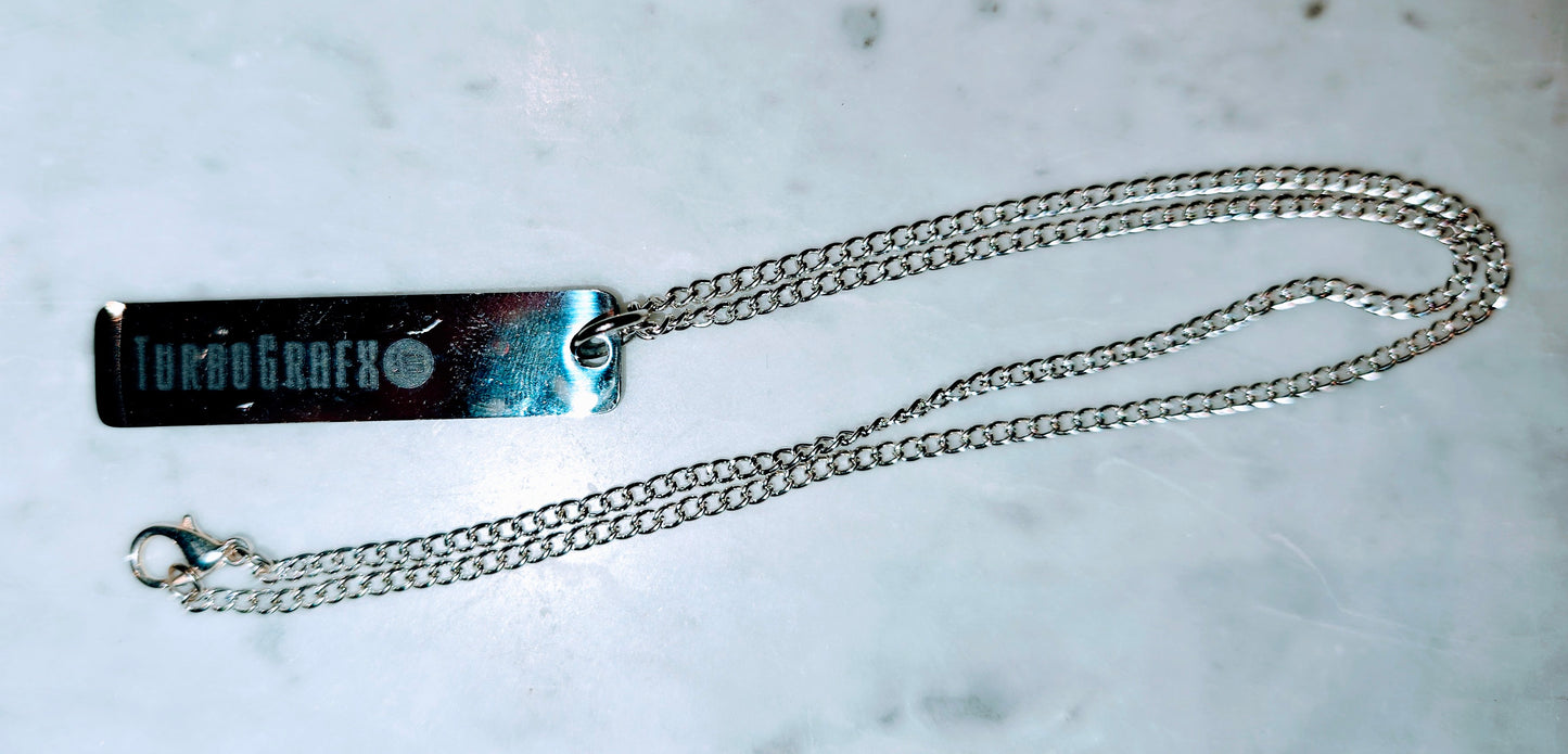 Custom TurboGrafx 16 Silver necklace