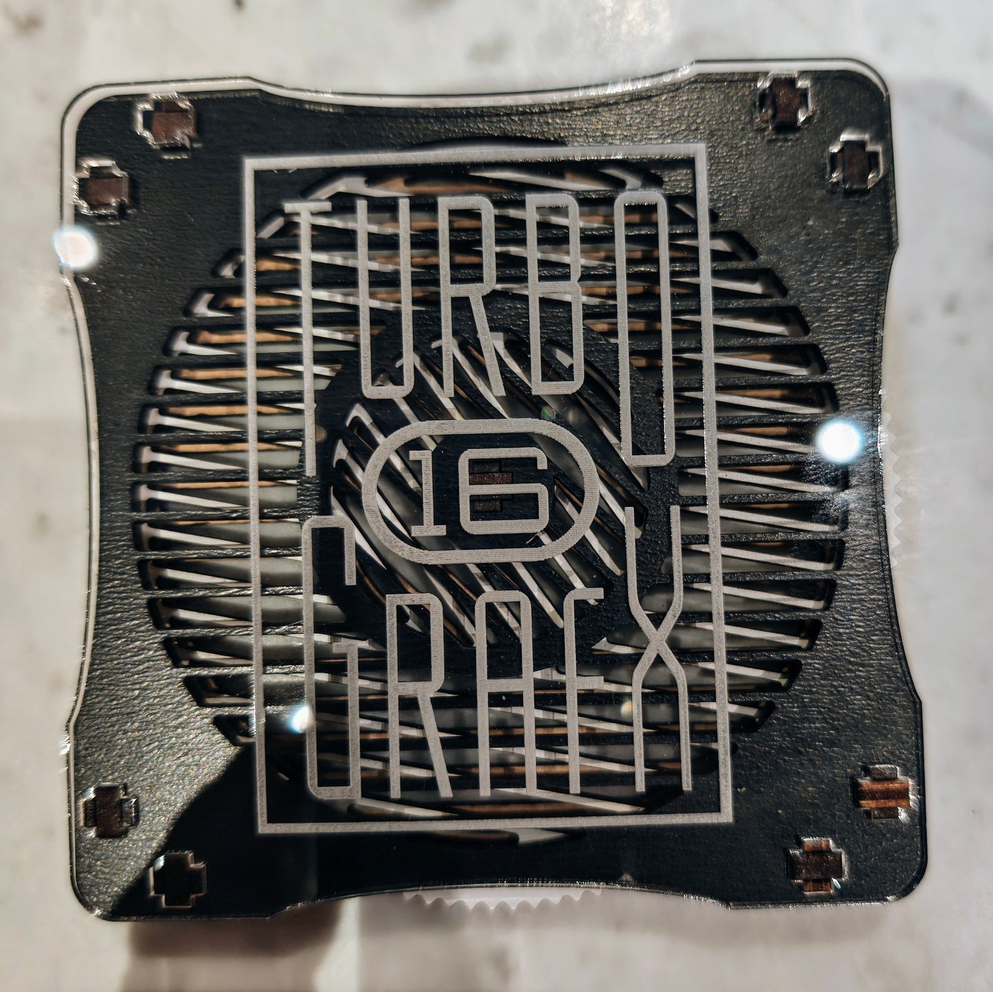 Custom PCE or TG16 kinetic drink coaster